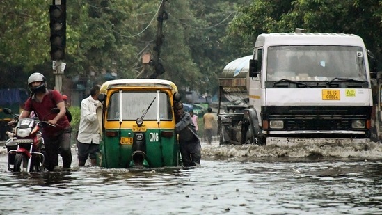 Heavy rain lashed Delhi on Saturday, resulting in waterlogged situations in several parts of the city.