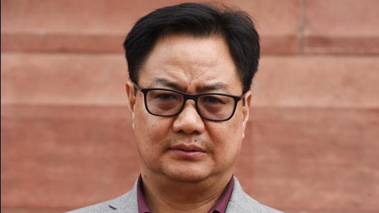 Union Law minister Kiren Rijiju was given the award during the Foundation Day celebration on Saturday. (Sonu Mehta/HT PHOTO) Union Law minister Kiren Rijiju was given the award during the Foundation Day celebration on Saturday. (Sonu Mehta/HT PHOTO)