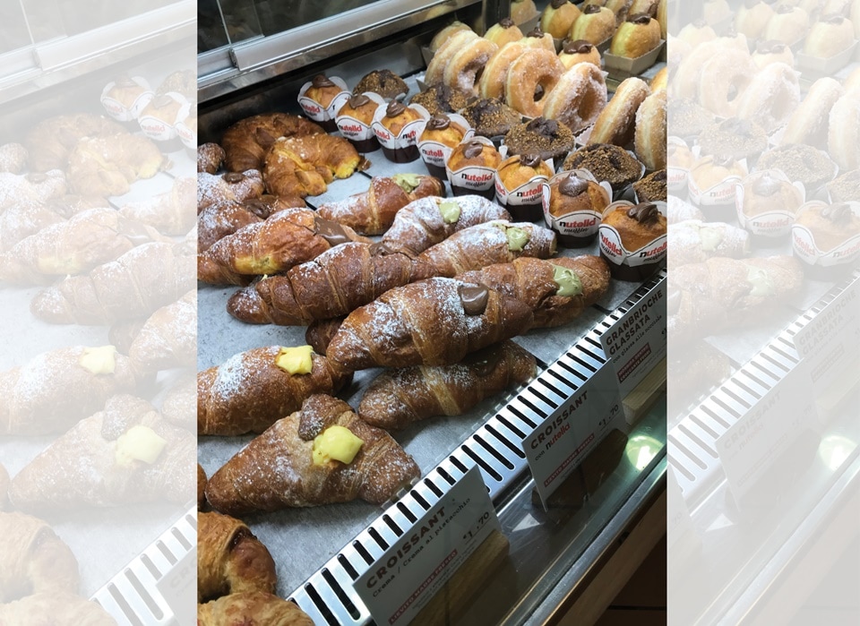 Filled croissants &amp; sweet pastries are the typical breakfast in Southern Italy(Photo by Natasha Celmi)