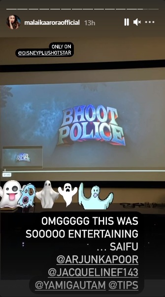 Malaika Arora shared the photo with several ghost stickers.