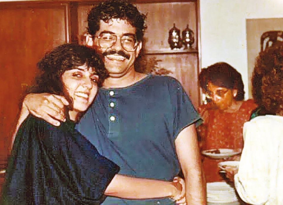 With his sister AY at her Mumbai house