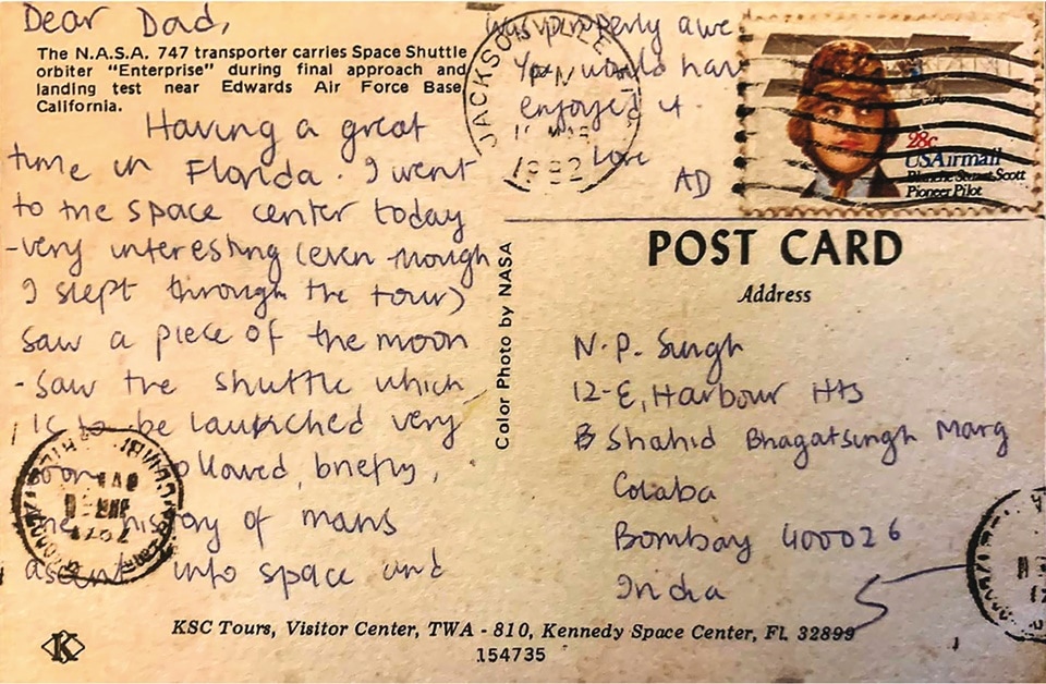 Postcards that he exchanged with his family in the pre-Internet days