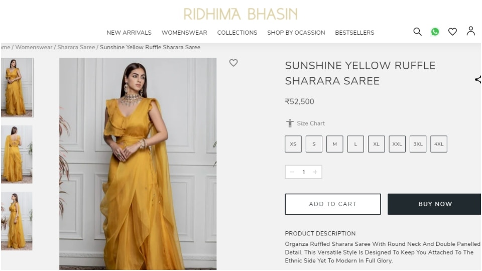 The ruffled organza sharara saree.(ridhimabhasin.com)