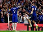 Chelsea's Romelu Lukaku, left, celebrates after scoring his side's third goal during the English Premier League match between Chelsea and Aston Villa(AP) Chelsea's Romelu Lukaku, left, celebrates after scoring his side's third goal during the English Premier League match between Chelsea and Aston Villa(AP)