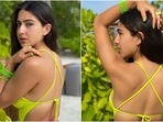 Sara Ali Khan in <span class='webrupee'>₹</span>9k neon green monokini for Maldives vacation is just stunning, see pics(Instagram/@saraalikhan95) Sara Ali Khan in <span class='webrupee'>₹</span>9k neon green monokini for Maldives vacation is just stunning, see pics(Instagram/@saraalikhan95)
