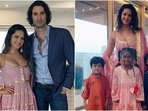 Sunny Leone took to Instagram to share snippets from her Ganesh Chaturthi celebrations with her husband Daniel Weber and three kids Nisha, Noah and Asher. The family posed wearing incredible ensembles for the special occasion. However, it was Sunny's ethnic look that stole the show.(Instagram/@sunnyleone)