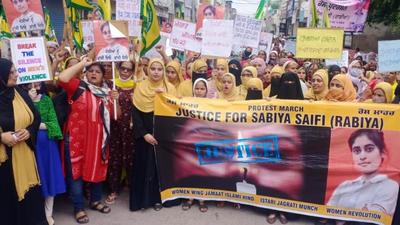 Malerkotla women protest received good support. They also submitted a memorandum seeking justice in the brutal murder case for Union home minister Amit Shah. (HT Photo)