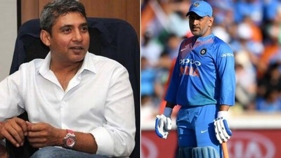 Photos of former India batsman Ajay Jadeja (L) and former captain MS Dhoni (HT Collage)