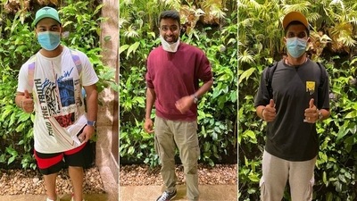 Delhi Capitals players from England arrive in Dubai (HT Collage)