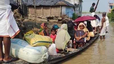 So far, the current spell of floods, which begun late May this year, has affected more than 15 lakh people of 359 panchayats of 73 blocks in 13 districts. (HT FIle) So far, the current spell of floods, which begun late May this year, has affected more than 15 lakh people of 359 panchayats of 73 blocks in 13 districts. (HT FIle)
