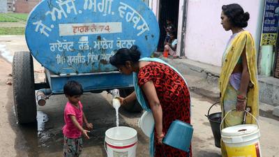 Water supply from tubewells has been stopped, and water tankers have been stationed for residents at Peermuchalla village. (HT/Representative image)