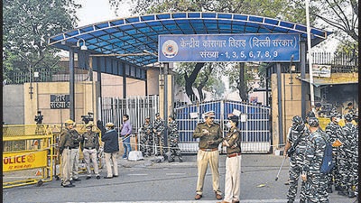 The prisoner was attacked in jail number 2 of Tihar jail (Biplov Bhuyan/HT Archive) The prisoner was attacked in jail number 2 of Tihar jail (Biplov Bhuyan/HT Archive)
