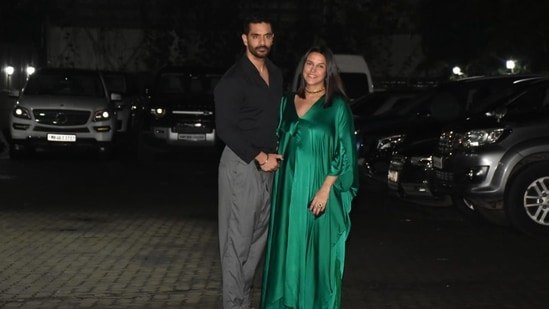 Neha Dhupia with Angad Bedi. They are expecting their second baby soon,