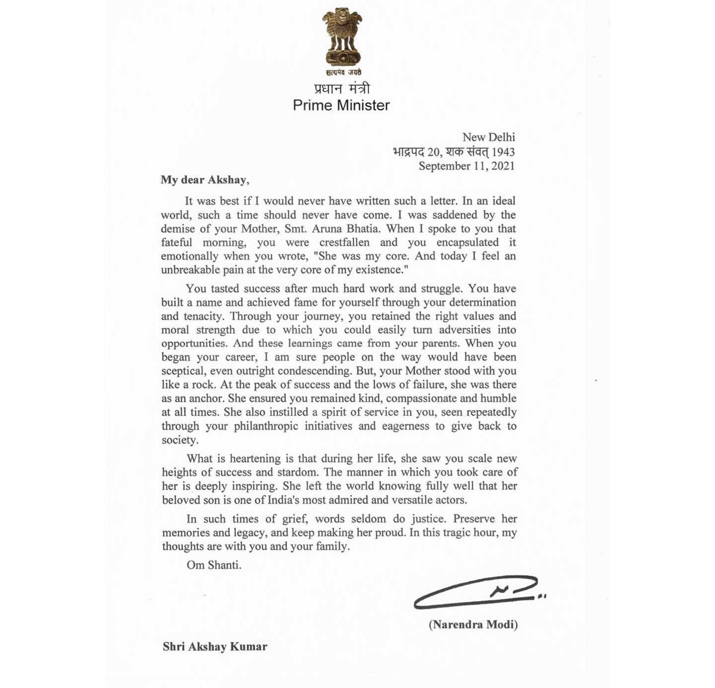 Class 2 student writes condolence letter to PM Modi on his mother  Heeraben's demise, latter's 'heartfelt' response goes viral : The Tribune  India