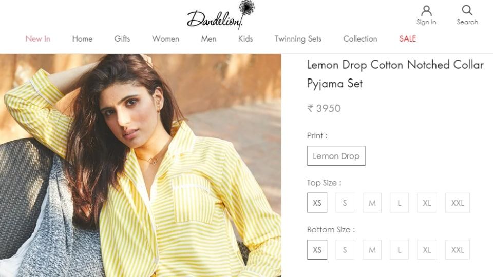 Kareena Kapoor's Dandelion pyjama set.(dandeliondream.co)