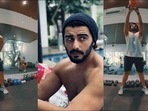 Arjun Kapoor is unstoppable as he exercises to Chokra Jawaan at gym this Monday(Instagram/arjunkapoor)
