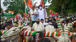 Leader of Opposition in Karnataka assembly Siddaramaiah rides a bullock cart to attend the assembly session at Vidhana Soudha, as a protest against the hike in fuel and LPG prices in Bengaluru on Monday. (PTI) Leader of Opposition in Karnataka assembly Siddaramaiah rides a bullock cart to attend the assembly session at Vidhana Soudha, as a protest against the hike in fuel and LPG prices in Bengaluru on Monday. (PTI)