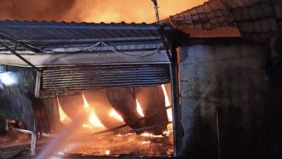 The fire at BigBasket godown. (Sourced)