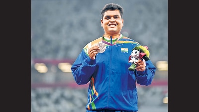 Silver medalist Yogesh Kathuniya poses during the men’s Discus Throw - F56 medal ceremony of the Tokyo 2020 Paralympic Games. (Photo : Getty Images / Alex Davidson) Silver medalist Yogesh Kathuniya poses during the men’s Discus Throw - F56 medal ceremony of the Tokyo 2020 Paralympic Games. (Photo : Getty Images / Alex Davidson)