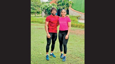 Bajrang Punia and Sangeeta Phogat love to train together. Bajrang Punia and Sangeeta Phogat love to train together.