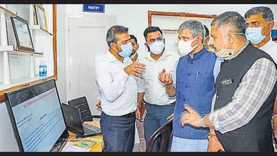 Union railway minister Ashwini Vaishnaw during his visit to Jammu and Kashmir on Monday. (PTI) Union railway minister Ashwini Vaishnaw during his visit to Jammu and Kashmir on Monday. (PTI)
