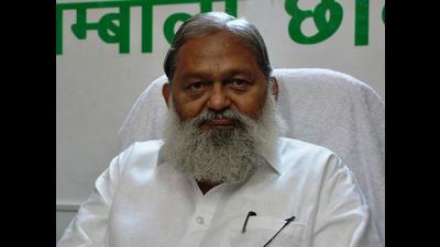Haryana health minister Anil Vij (HT Photo)
