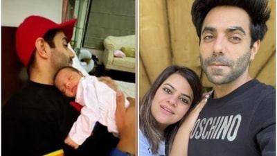Ayushmann Khurrana's niece Arzoie sleeps in her father Aparshakti Khurana's arms. Ayushmann Khurrana's niece Arzoie sleeps in her father Aparshakti Khurana's arms.