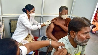 A Covid-19 vaccination centre in Rajasthan's Bikaner (PTI) A Covid-19 vaccination centre in Rajasthan's Bikaner (PTI)
