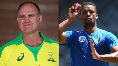 Matthew Hayden (L) and Vernon Philander.&nbsp; (Getty Images)
