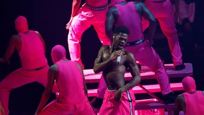 Lil Nas X performs on stage. (REUTERS)