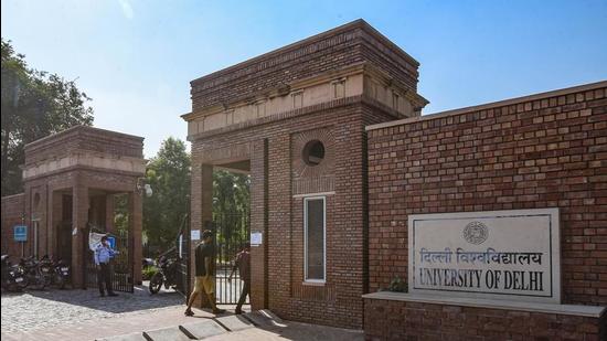 A view of an entrance to Delhi University. (HT Archive)