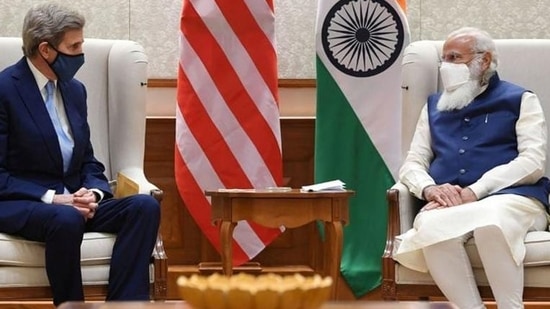 US special presidential envoy for climate John Kerry met Prime Minister Narendra Modi in New Delhi in April during his maiden visit to India. (File photo) US special presidential envoy for climate John Kerry met Prime Minister Narendra Modi in New Delhi in April during his maiden visit to India. (File photo)