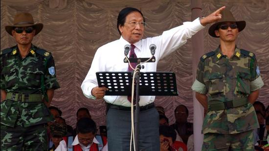 NSCN-IM leader Thuingaleng Muivah with others. The organisation has criticised Centre’s talks and agreements with other factions. (Sourced Photo) NSCN-IM leader Thuingaleng Muivah with others. The organisation has criticised Centre’s talks and agreements with other factions. (Sourced Photo)