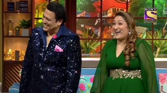 Govinda and Sunita Ahuja on The Kapil Sharma Show.