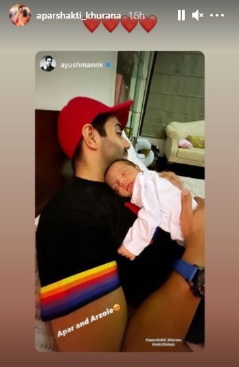 Aparshakti Khurana with daughter Arzoie.