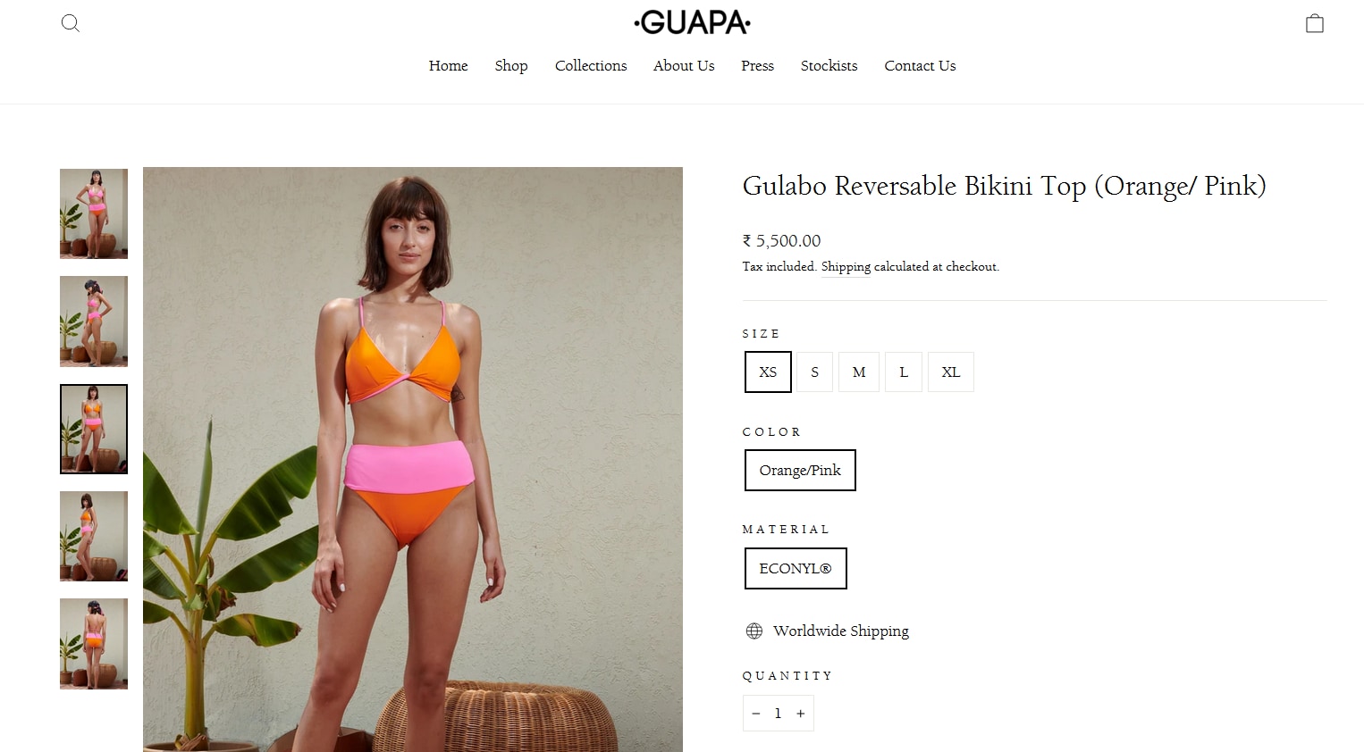 Sara Ali Khan's bikini top from Guapa&nbsp;(guaparesortwear.com)