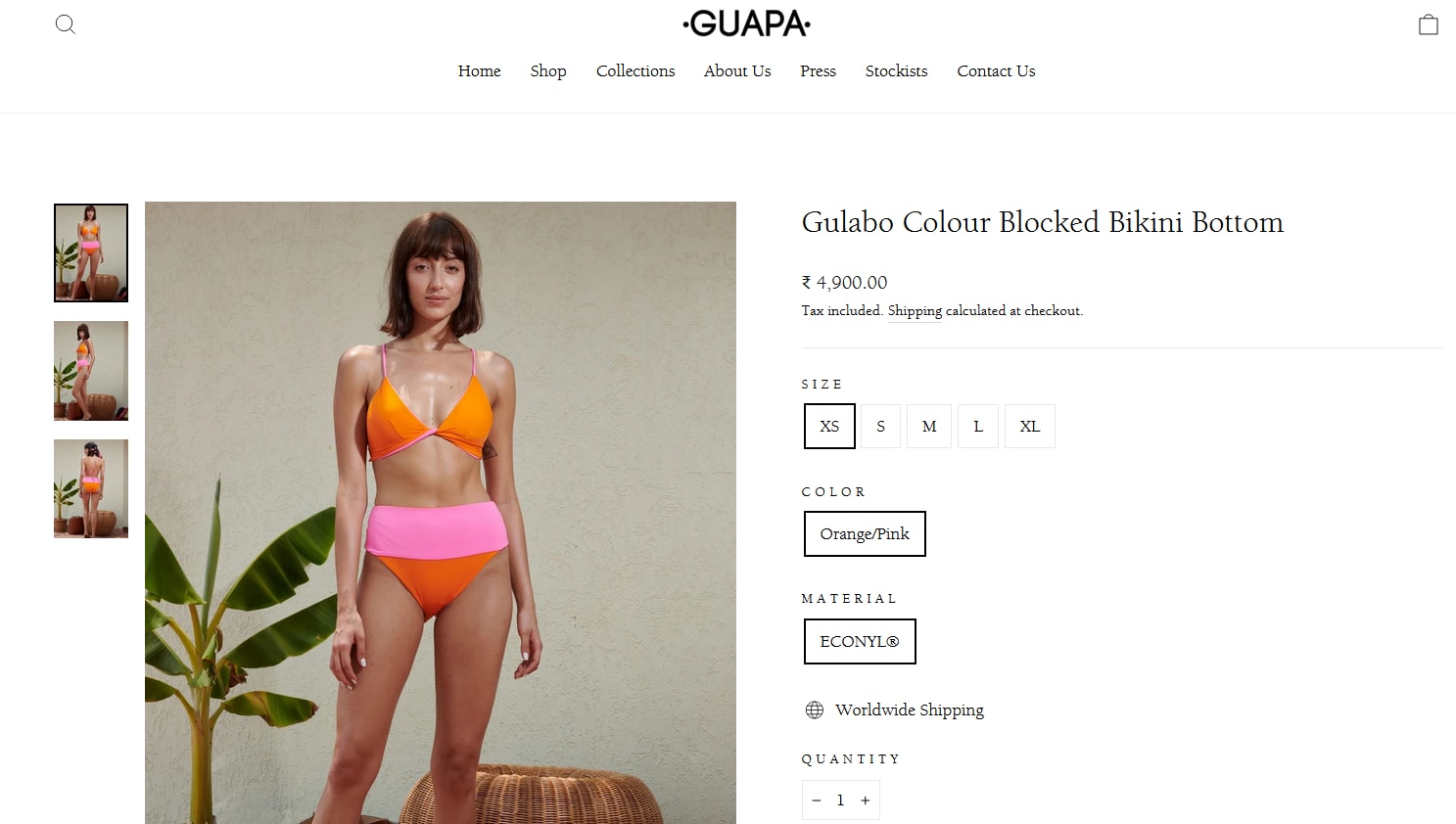 Sara Ali Khan's bikini bottom from Guapa(guaparesortwear.com)