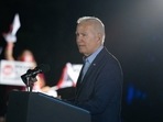 US President Joe Biden speaks during a campaign event for California Governor Gavin Newsom at Long Beach City College, California, on Monday.