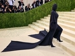 Met Gala 2021: Kim Kardashian's complete undercover Balenciaga look has a Kanye West connect(AFP) Met Gala 2021: Kim Kardashian's complete undercover Balenciaga look has a Kanye West connect(AFP)
