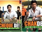 Ayushmann Khurrana spoofed Shah Rukh Khan in Cheque De India. Ayushmann Khurrana spoofed Shah Rukh Khan in Cheque De India.