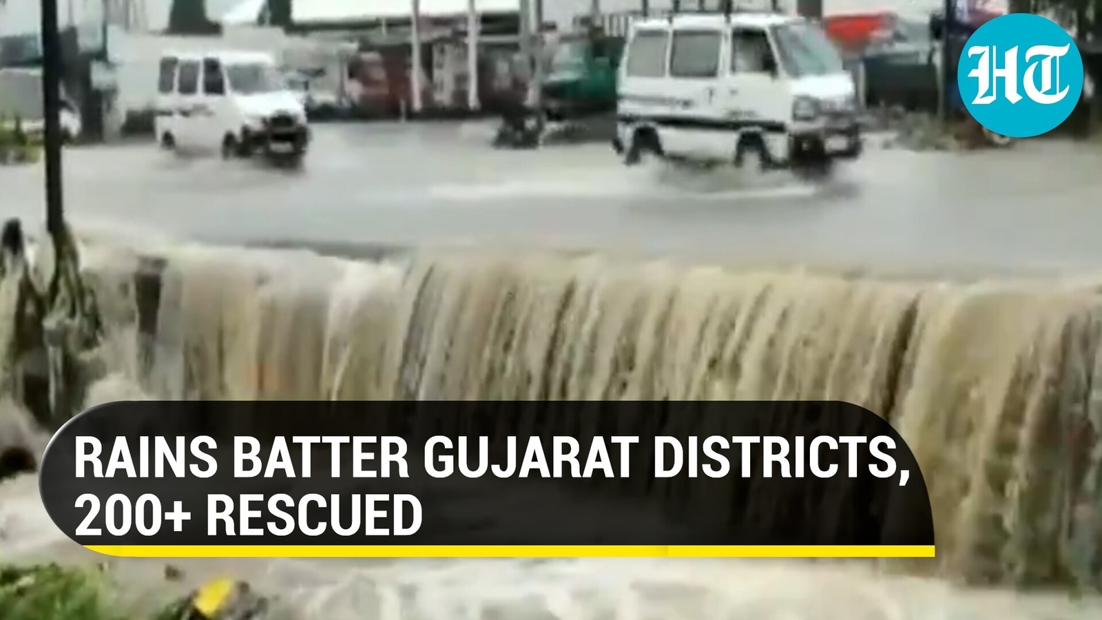 Watch: Road turns into waterfall as heavy rains cause flooding in ...