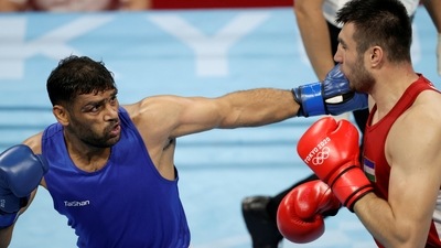 Still from India boxer Ashish Kumar's Quarterfinal bout at Tokyo Olympics 2020 (REUTERS)
