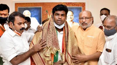 Newly appointed Tamil Nadu BJP president K Annamalai. (PTI) Newly appointed Tamil Nadu BJP president K Annamalai. (PTI)