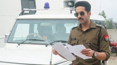 Ayaan Ranjan in Article 15 (2019): Shedding light on the problems revolving around casteism in India, Ayushmann Khurrana plays the role of an ‘upper-caste IPS officer, who unfolds the dark truth of the caste system faced by Dalit communities in India. (Instagram/@ayushmannk)