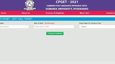 CPGET 2021 hall ticket:&nbsp; ( tscpget.com)