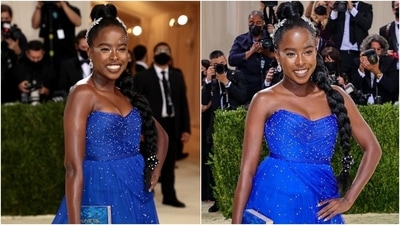 Met Gala 2021: Amanda Gorman's royal blue Vera Wang gown inspired by Statue of Liberty (Instagram/@amandascgorman) Met Gala 2021: Amanda Gorman's royal blue Vera Wang gown inspired by Statue of Liberty (Instagram/@amandascgorman)