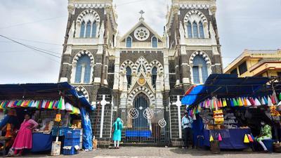 Deserted view of Mounty Mary Church, Bandra, where the Bandra Fair is held, on Tuesday. This is the second year in a row when it got cancelled. (Satish Bate/HT Photo) Deserted view of Mounty Mary Church, Bandra, where the Bandra Fair is held, on Tuesday. This is the second year in a row when it got cancelled. (Satish Bate/HT Photo)