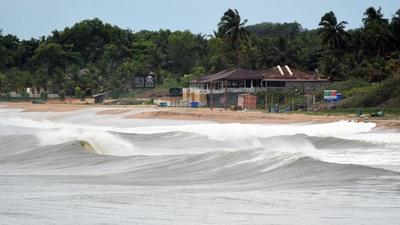 Large waves hit the coast at Aguada, Goa, due to Cyclone Tauktae in May this year. (File photo) Large waves hit the coast at Aguada, Goa, due to Cyclone Tauktae in May this year. (File photo)