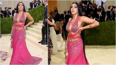 Veteran singer Madonna's daughter, Lourdes Leon, arrived on the red carpet wearing a hot pink dress with metallic embroidered embellishments. More than her outfit, social media users praised her for proudly flaunting her armpit hair while posing for the pictures at the star-studded affair. (AFP)