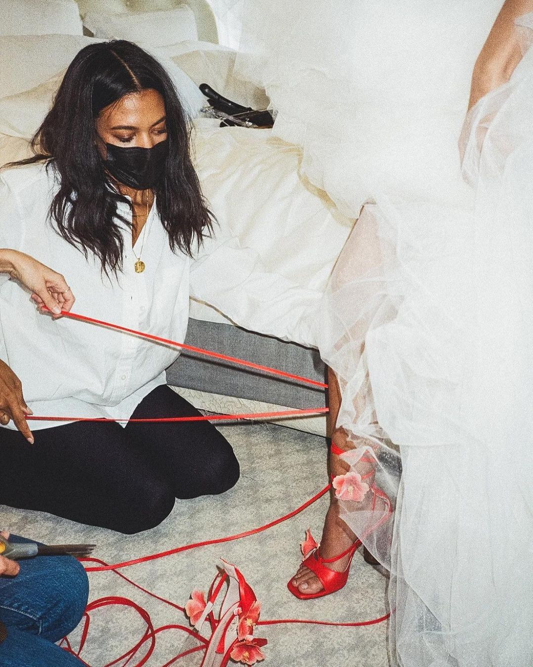 Alexandria Ocasio-Cortez' red heels from Brother Vellies at Met Gala 2021(Instagram/onblast_la)